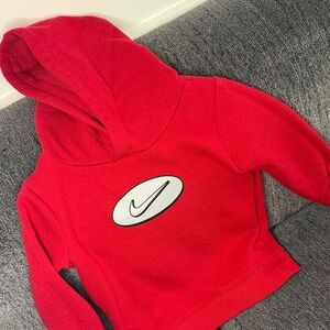 Nike Kids Bright Red Hoodie with Logo
